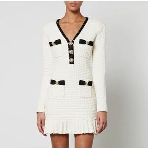 Elegant White and Black Women's Dress